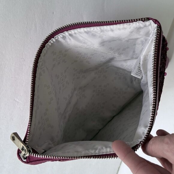 Foldover Clutch Purse Jewell by Thirty One Forever Crushed Berry Pebble Sequins - Picture 5 of 9